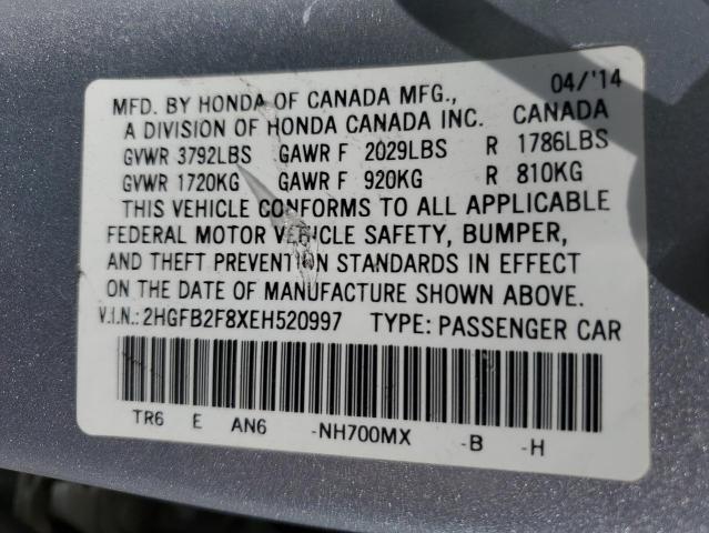 2014 HONDA CIVIC EX - 2HGFB2F8XEH520997