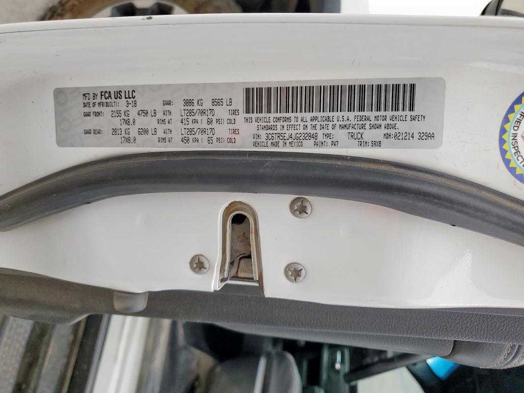 2018 RAM 2500 POWER 3C6TR5EJ4JG232848