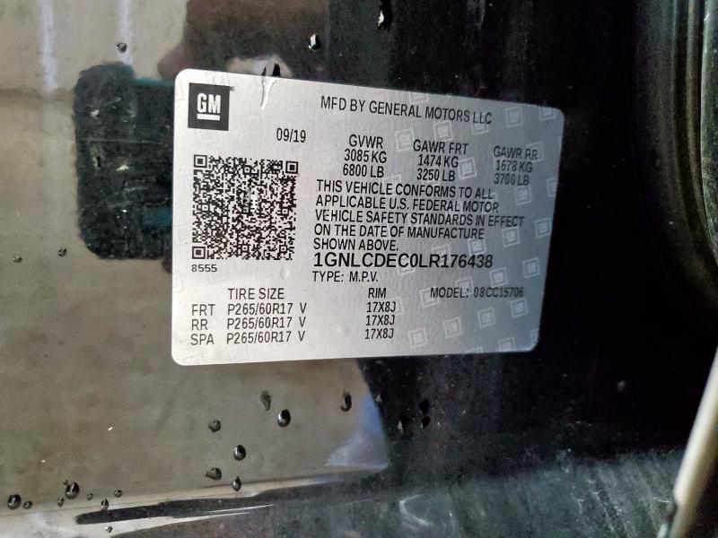 2020 CHEVROLET TAHOE POLI 1GNLCDEC0LR176438