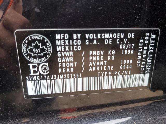 2018 VOLKSWAGEN GOLF S 3VWG17AU2JM257551