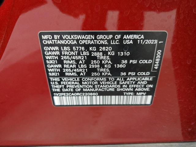 2024 VOLKSWAGEN ATLAS CROS 1V2FE2CA0RC220860