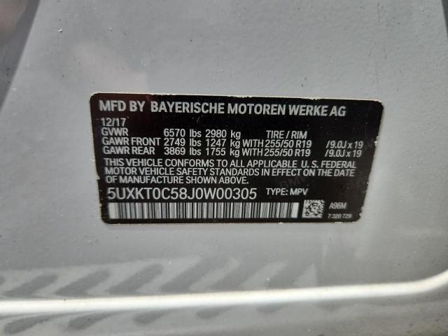 2018 BMW X5 XDR40E 5UXKT0C58J0W00305
