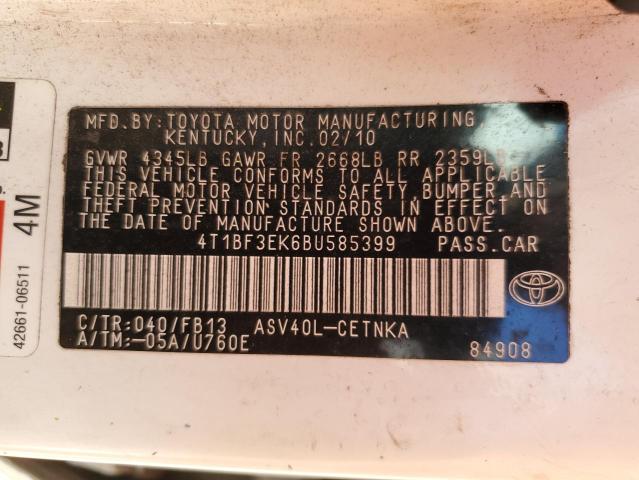 2011 TOYOTA CAMRY BASE - 4T1BF3EK6BU585399