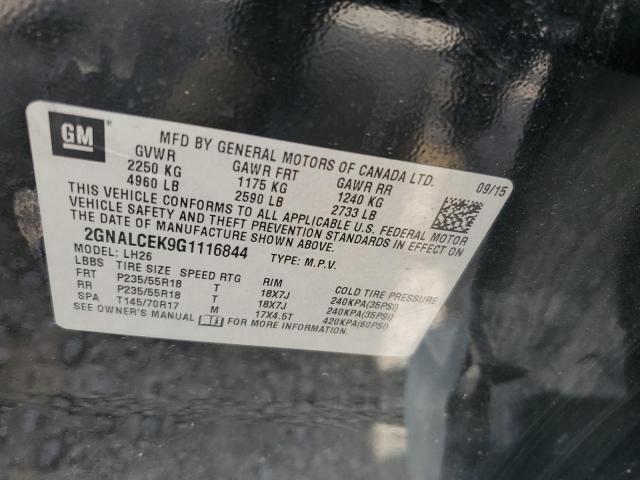 2016 CHEVROLET EQUINOX LT - 2GNALCEK9G1116844