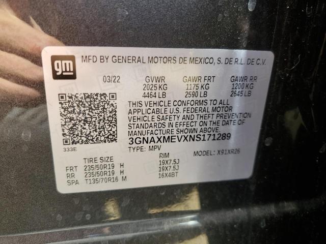 2022 CHEVROLET EQUINOX RS 3GNAXMEVXNS171289