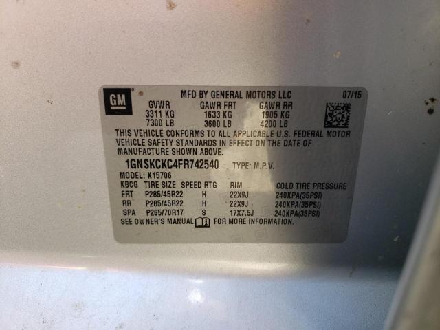 2015 CHEVROLET TAHOE K150 - 1GNSKCKC4FR742540