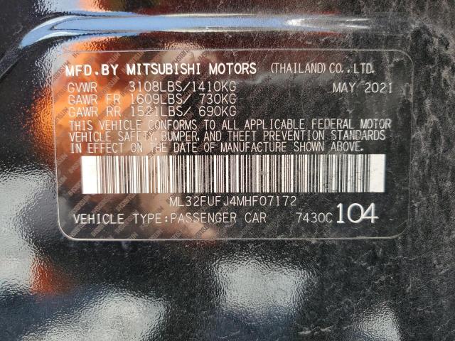 2021 MITSUBISHI MIRAGE G4 ML32FUFJ4MHF07172