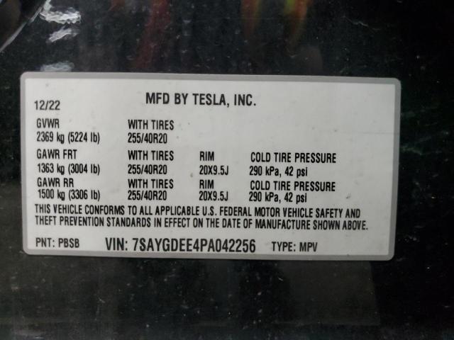 2023 TESLA MODEL Y 7SAYGDEE4PA042256
