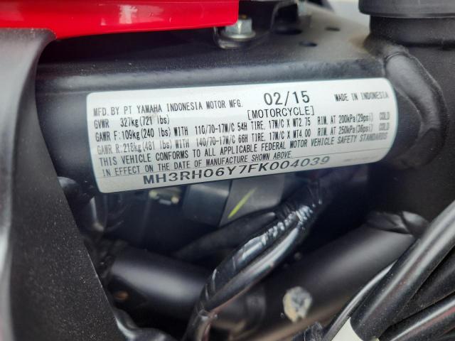 2015 YAMAHA YZFR3 MH3RH06Y7FK004039
