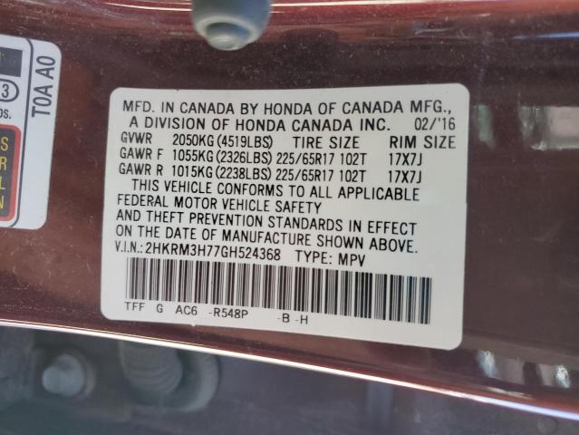 2016 HONDA CR-V EXL 2HKRM3H77GH524368