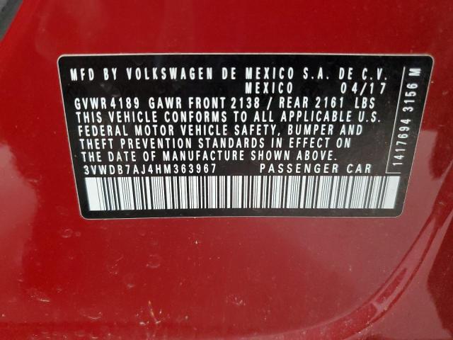 2017 VOLKSWAGEN JETTA SE 3VWDB7AJ4HM363967