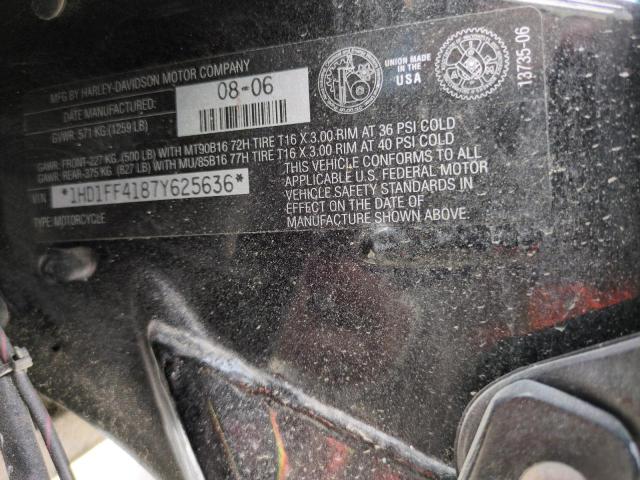 2007 HARLEY-DAVIDSON FLHT CLASS 1HD1FF4187Y625636