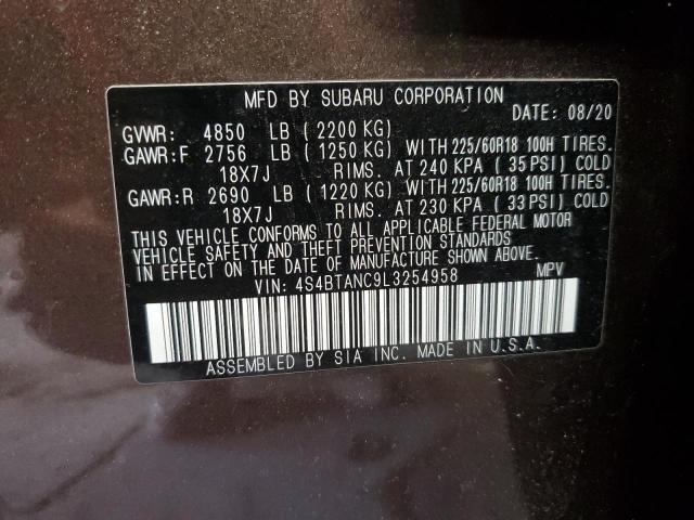 2020 SUBARU OUTBACK LI 4S4BTANC9L3254958