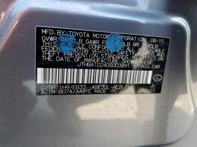 2016 LEXUS IS 200T JTHBA1D24G5003891
