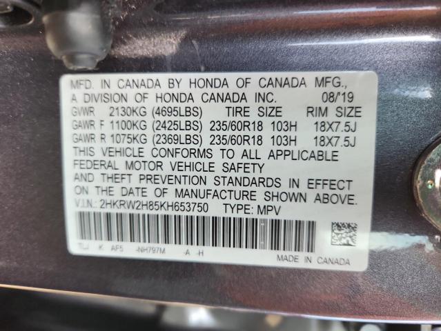 2019 HONDA CR-V EXL 2HKRW2H85KH653750