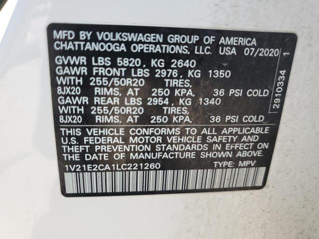 2020 VOLKSWAGEN ATLAS CROS 1V21E2CA1LC221260