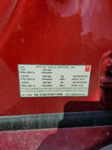 2015 TESLA MODEL S 5YJSA1E24FF118598