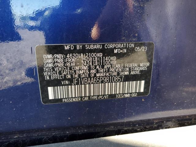 2023 SUBARU WRX LIMITE JF1VBAA65P9810857