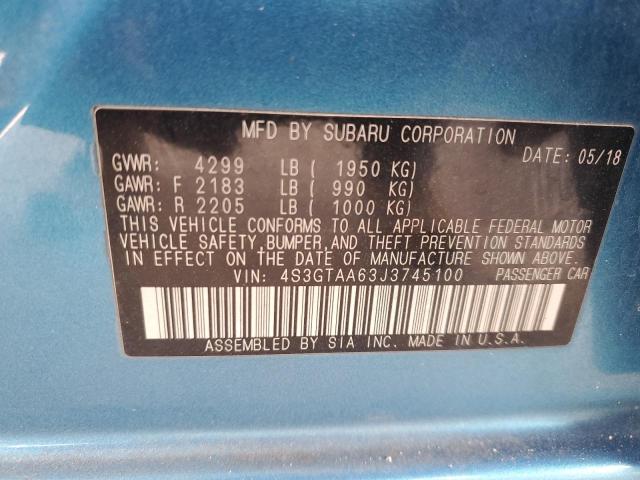2018 SUBARU IMPREZA 4S3GTAA63J3745100