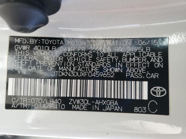 2015 TOYOTA PRIUS JTDKN3DUXF0459652