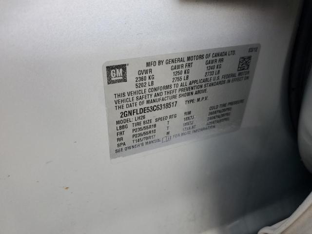 2012 CHEVROLET EQUINOX LT - 2GNFLDE53C6318517