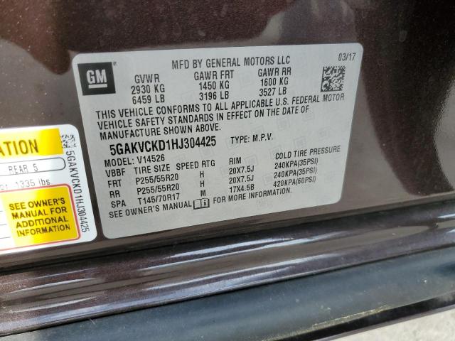 2017 BUICK ENCLAVE 5GAKVCKD1HJ304425