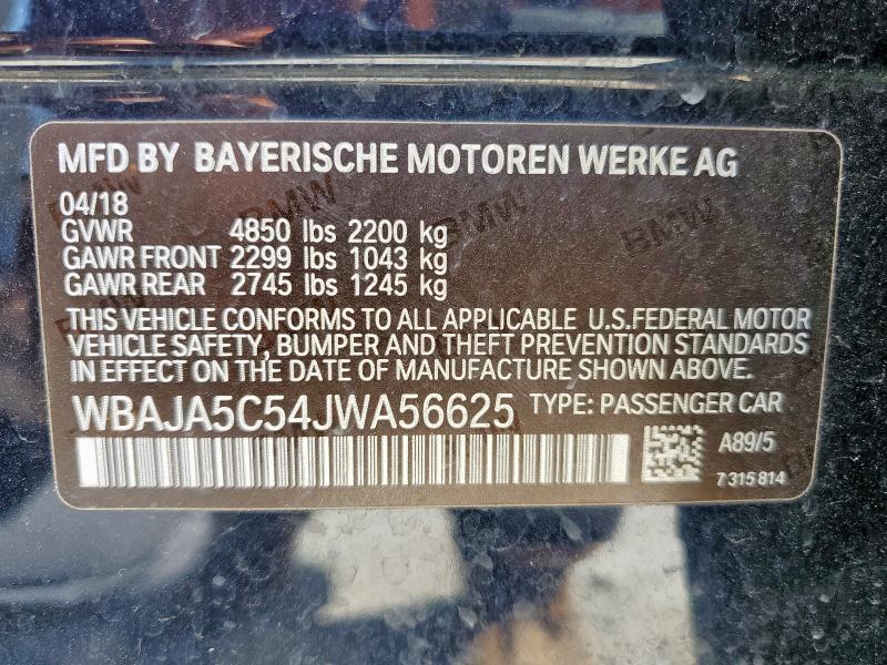 2018 BMW 530 I WBAJA5C54JWA56625