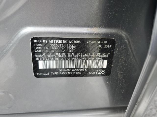 2019 MITSUBISHI MIRAGE LE ML32A5HJXKH016343