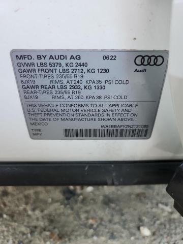 2022 AUDI Q5 PREMIUM WA1BBAFY2N2131085