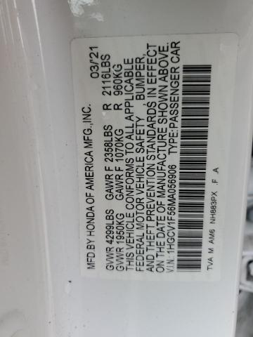 2021 HONDA ACCORD EXL 1HGCV1F56MA056906