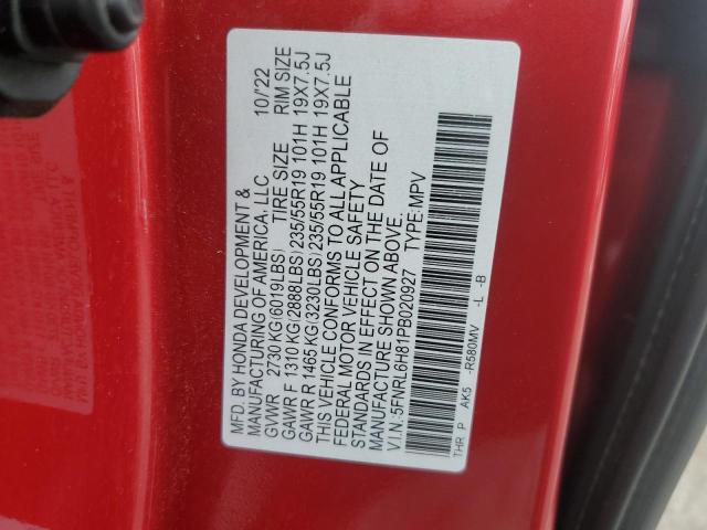 2023 HONDA ODYSSEY TO 5FNRL6H81PB020927