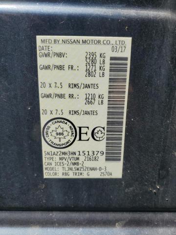 2017 NISSAN MURANO S 5N1AZ2MH3HN151379