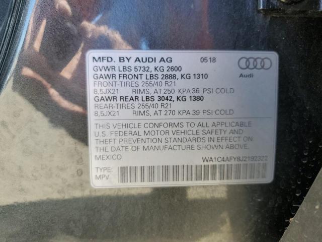 2018 AUDI SQ5 PRESTI WA1C4AFY8J2192322