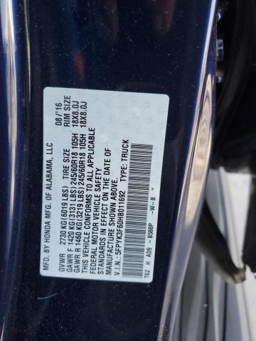 2017 HONDA RIDGELINE 5FPYK3F60HB011692