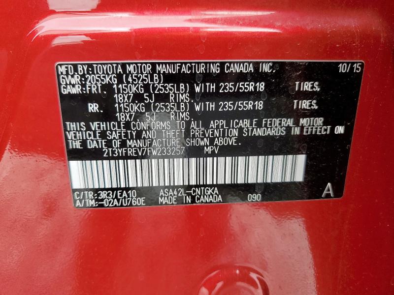 2015 TOYOTA RAV4 LIMIT - 2T3YFREV7FW233257