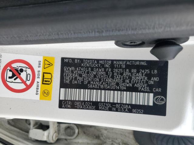 2019 LEXUS ES 350 58ABZ1B15KU014194