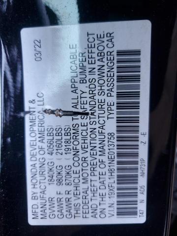 2022 HONDA CIVIC SPOR - 19XFL1H81NE013758