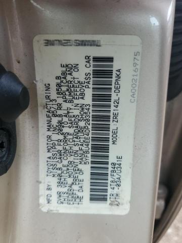2013 TOYOTA COROLLA BA - 5YFBU4EE4DP203543