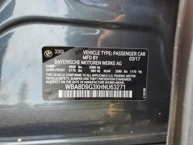 2017 BMW 330 I WBA8D9G3XHNU63271