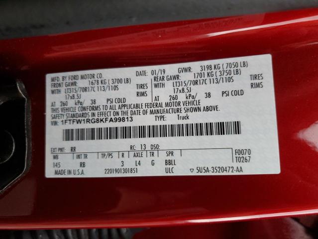 2019 FORD F150 RAPTO - 1FTFW1RG8KFA99813