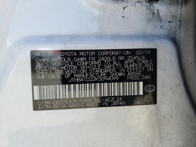 2019 LEXUS IS 300 JTHBA1D22K5094099