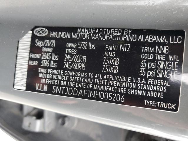 2022 HYUNDAI SANTA CRUZ 5NTJDDAF1NH005206