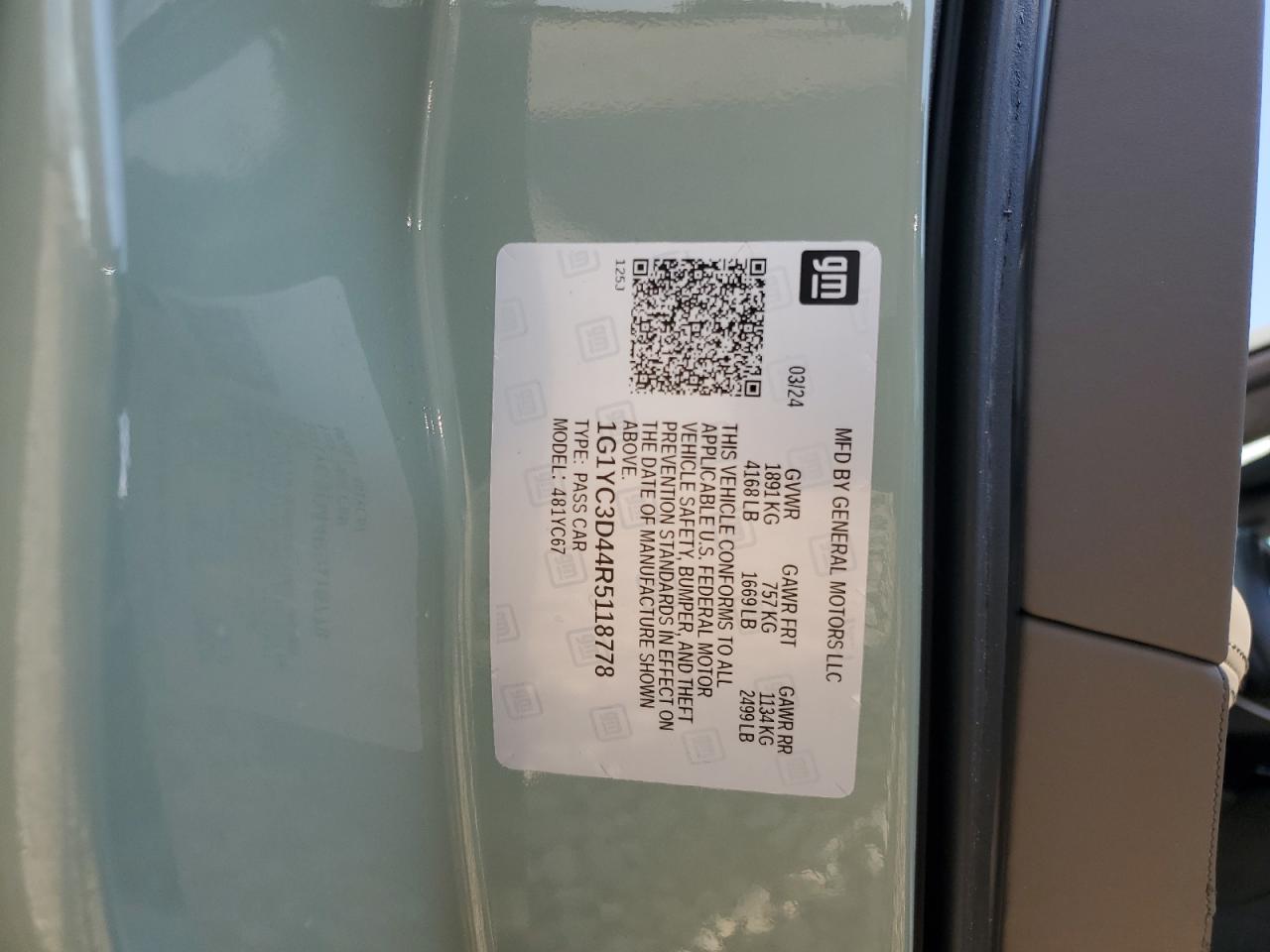 CHEVROLET CORVETTE STINGRAY 3LT