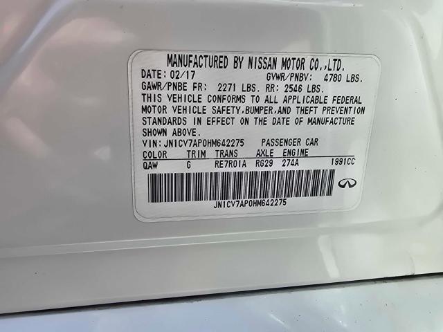 2017 INFINITI Q50 BASE JN1CV7AP0HM642275