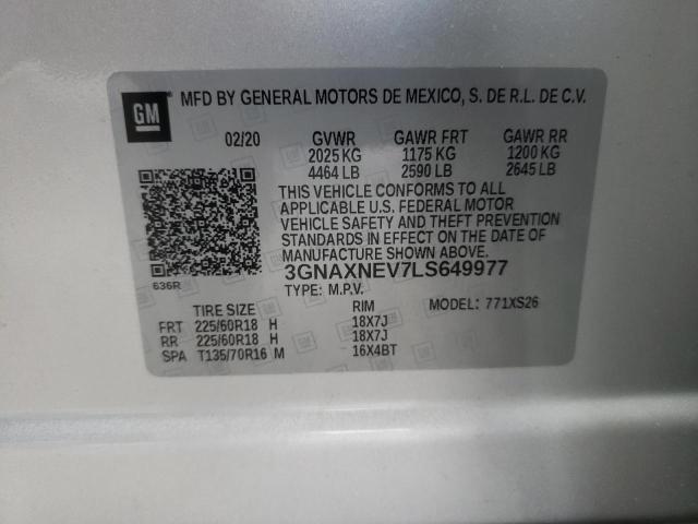 2020 CHEVROLET EQUINOX PR - 3GNAXNEV7LS649977