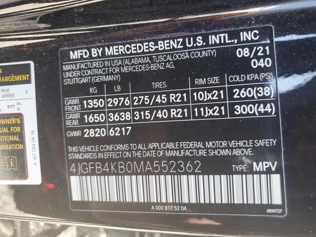 2021 MERCEDES-BENZ GLE 350 4MATIC 4JGFB4KB0MA552362