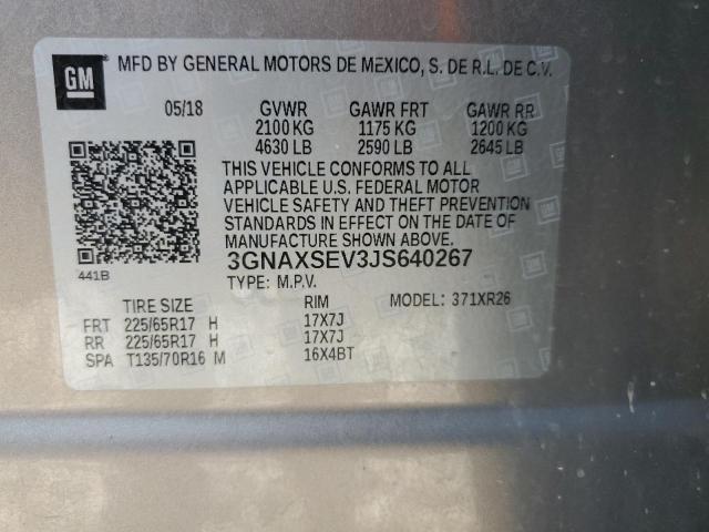 2018 CHEVROLET EQUINOX LT - 3GNAXSEV3JS640267