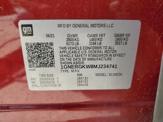 2021 CHEVROLET TRAVERSE L 1GNERGKW8MJ234741