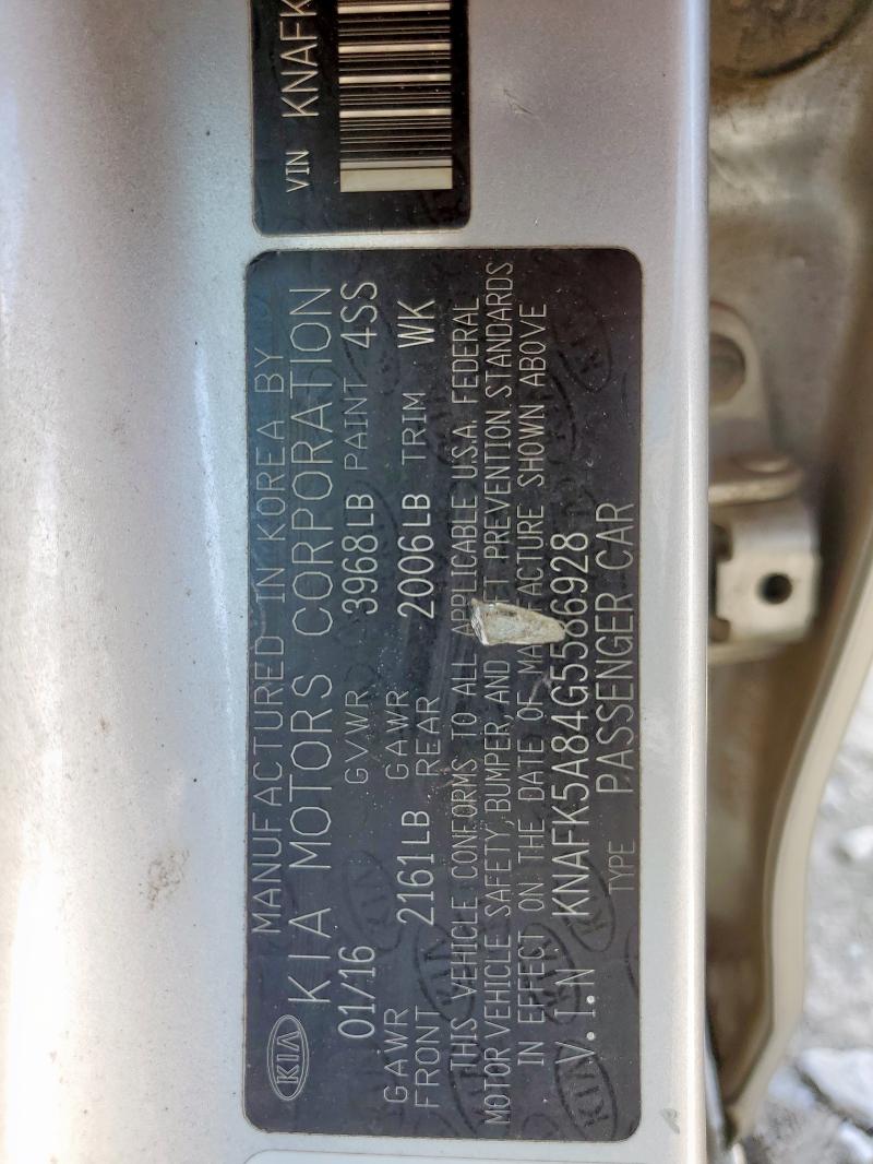 2016 KIA FORTE LX KNAFK5A84G5586928