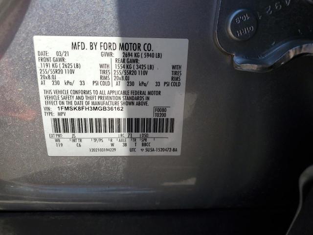 2021 FORD EXPLORER L 1FMSK8FH3MGB36162